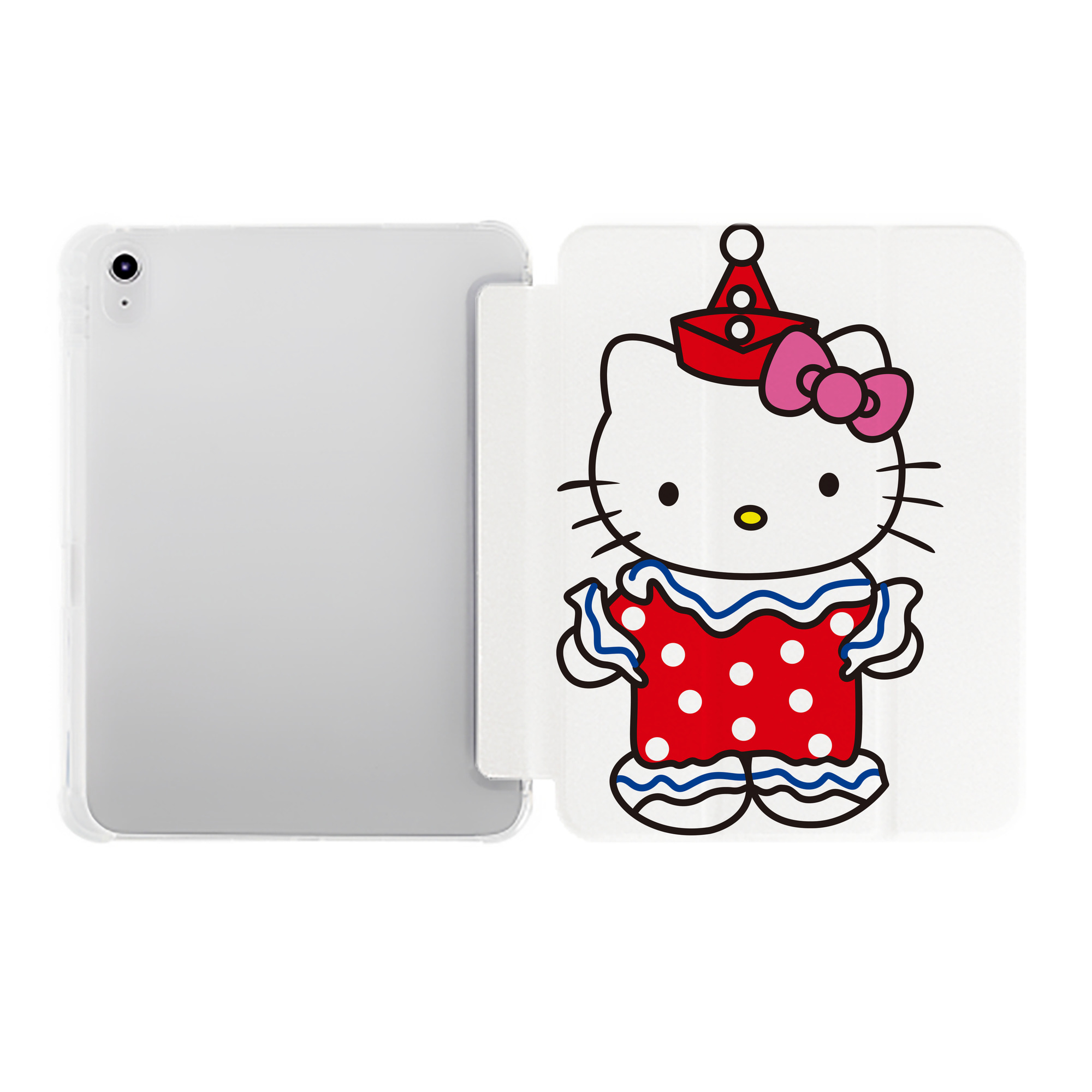 （画像用） Hello Kitty ハローキティ IPad ケース ペン収納付き 三つ折りスタンド PUレザー×シリコン 対応機種9.5/10.5/10.9インチ